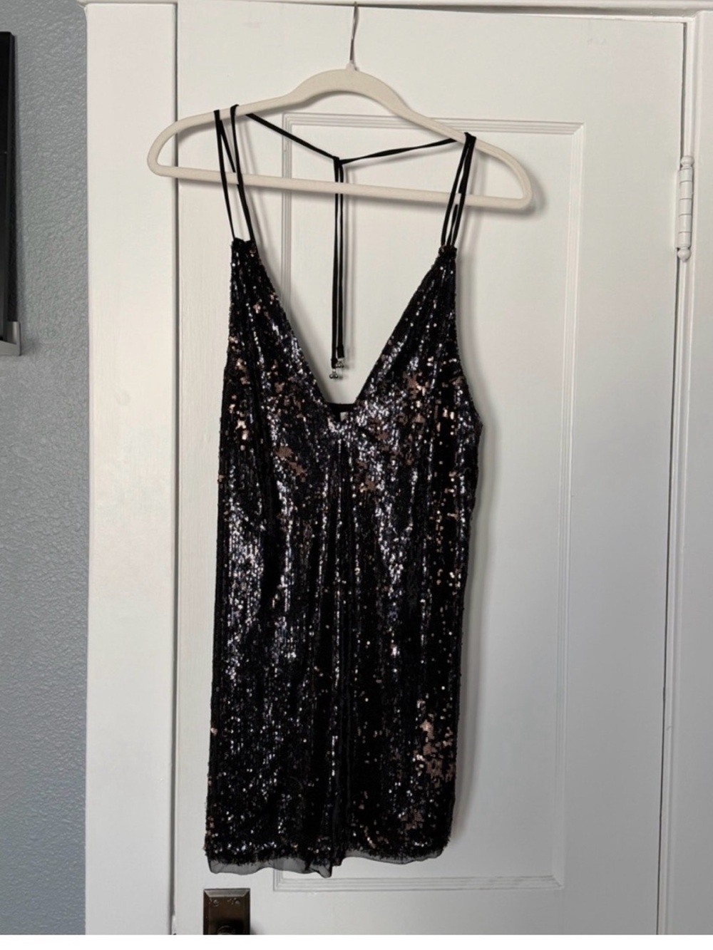 Free People Black Sequin Slip Dress - Picture 3 of 5